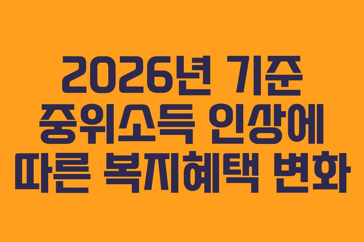 2026년 기준 중위소득 인상에 따른 복지혜택 변화