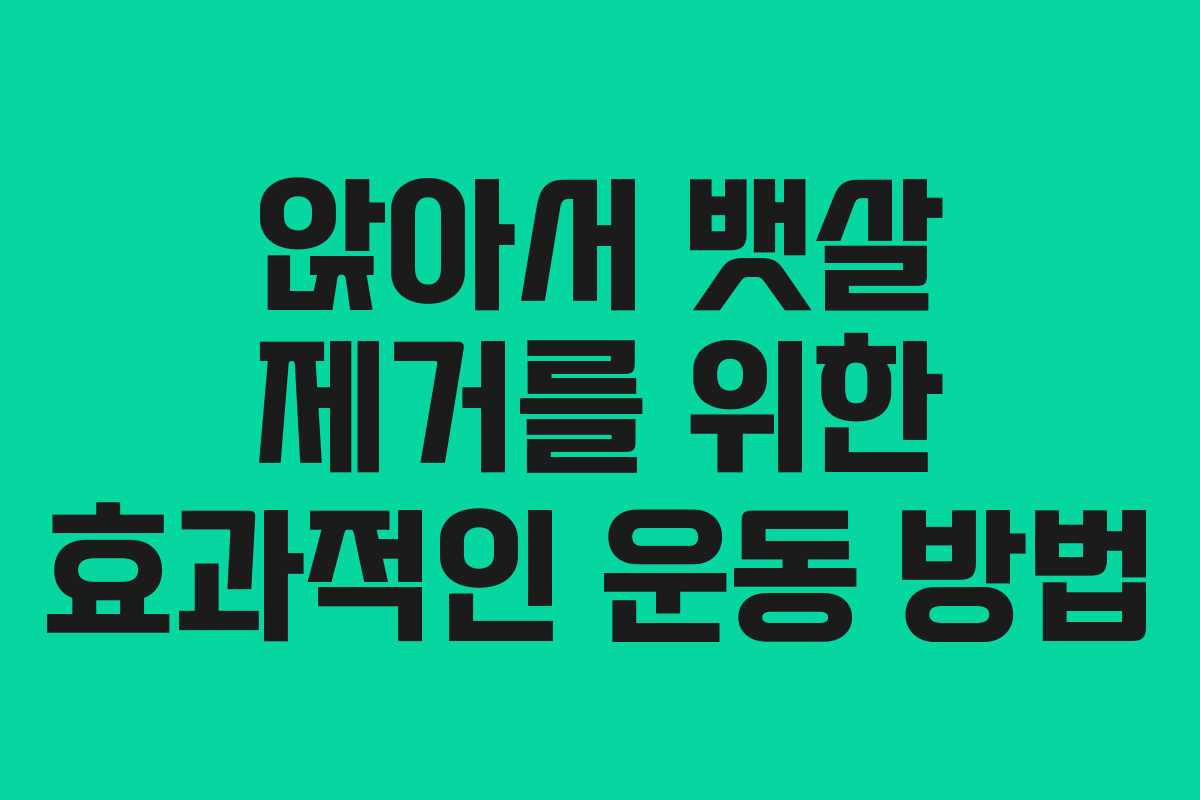 앉아서 뱃살 제거를 위한 효과적인 운동 방법