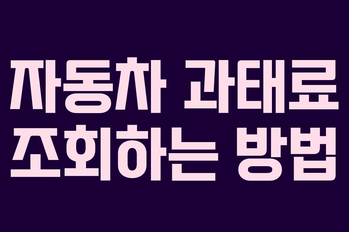 자동차 과태료 조회하는 방법