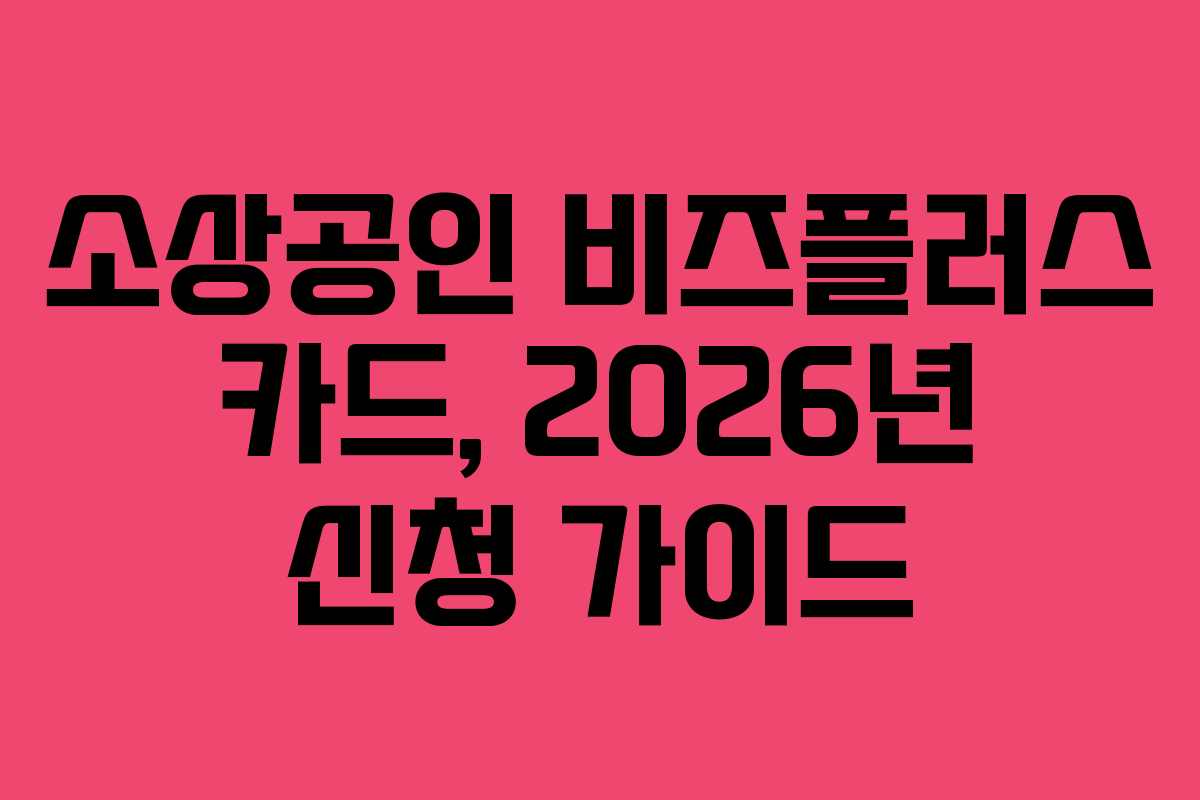 소상공인 비즈플러스 카드, 2026년 신청 가이드