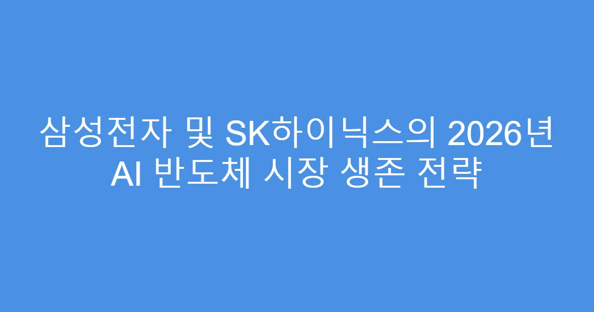 삼성전자 및 SK하이닉스의 2026년 AI 반도체 시장 생존 전략