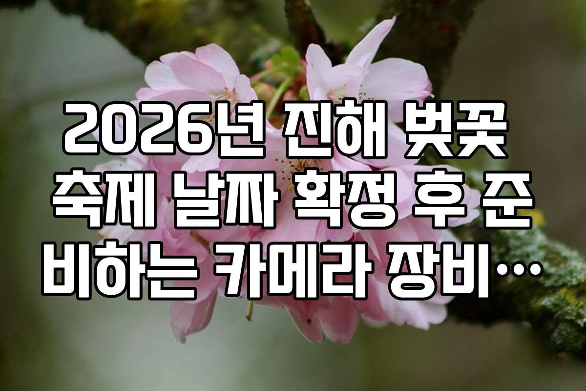 2026년 진해 벚꽃 축제 날짜 확정 후 준비하는 카메라 장비 체크