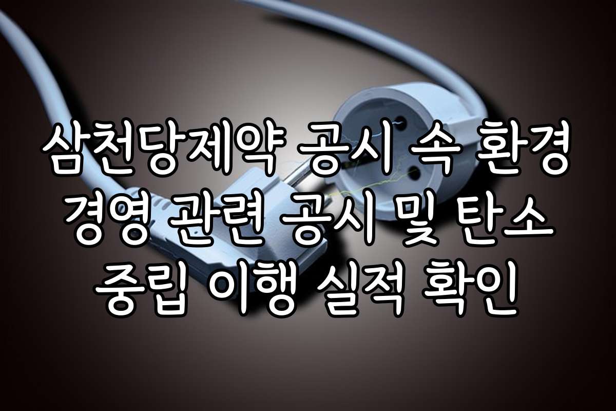 삼천당제약 공시 속 환경 경영 관련 공시 및 탄소 중립 이행 실적 확인