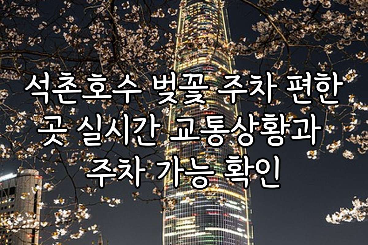 석촌호수 벚꽃 주차 편한곳 실시간 교통상황과 주차 가능 확인