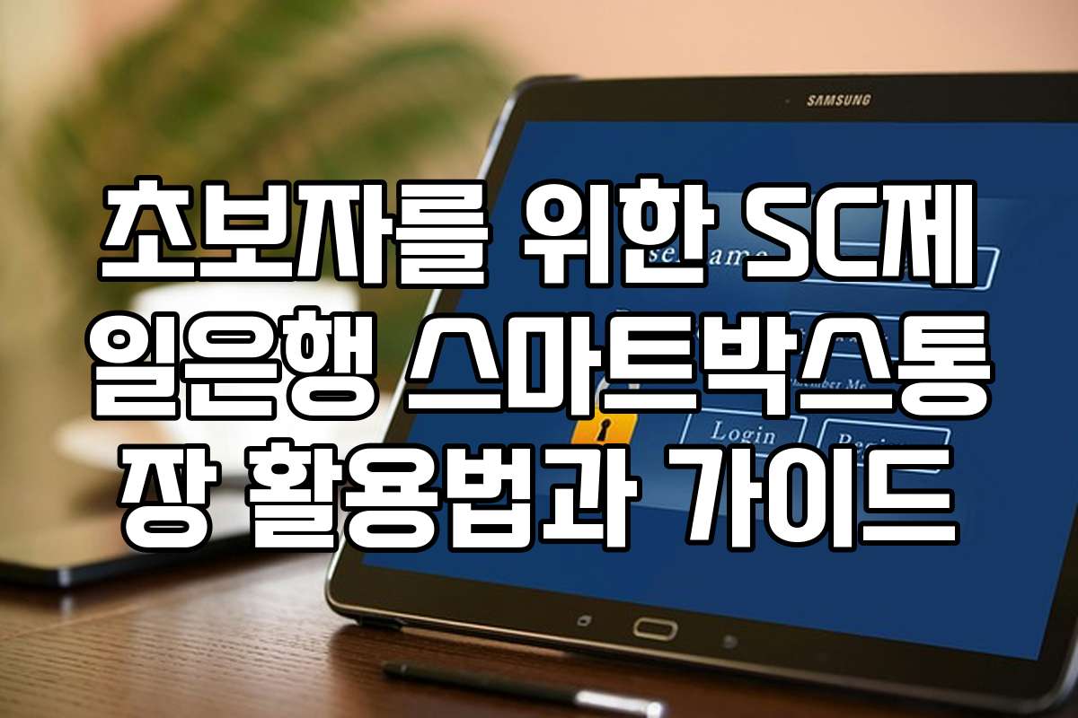 초보자를 위한 SC제일은행 스마트박스통장 활용법과 가이드