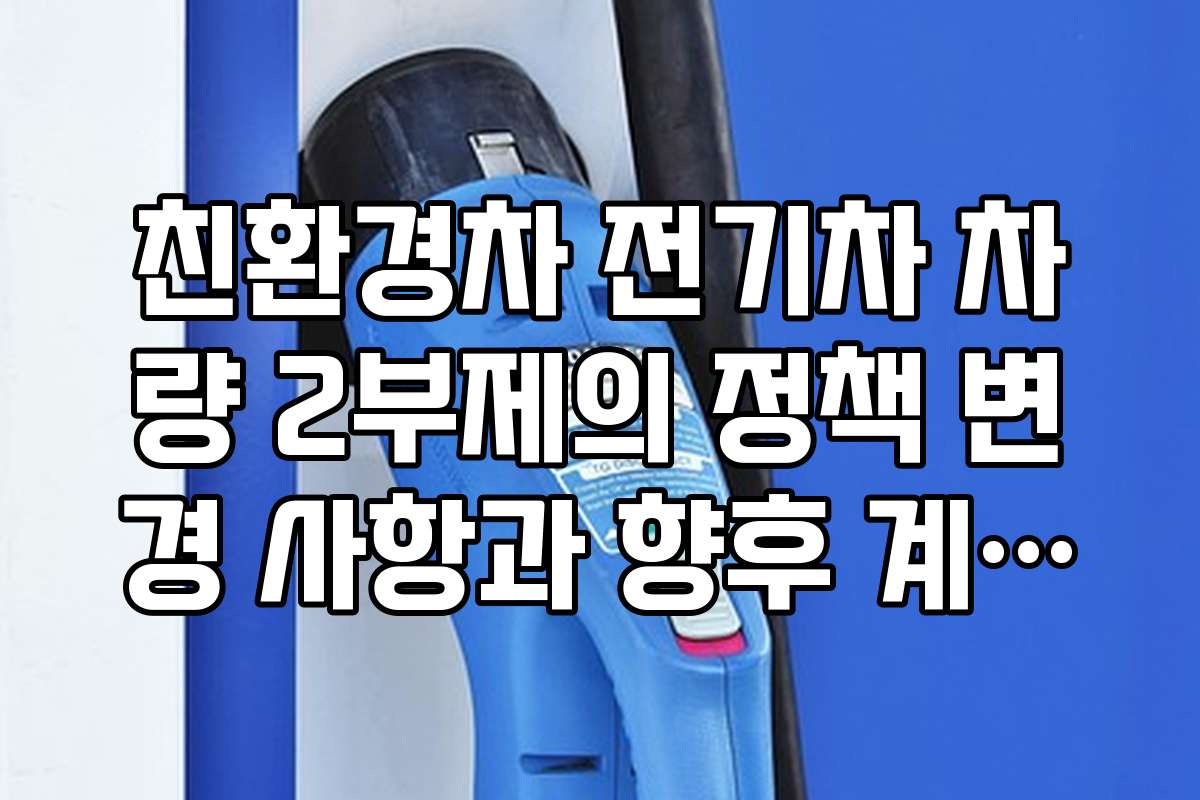 친환경차 전기차 차량 2부제의 정책 변경 사항과 향후 계획을 전망한다