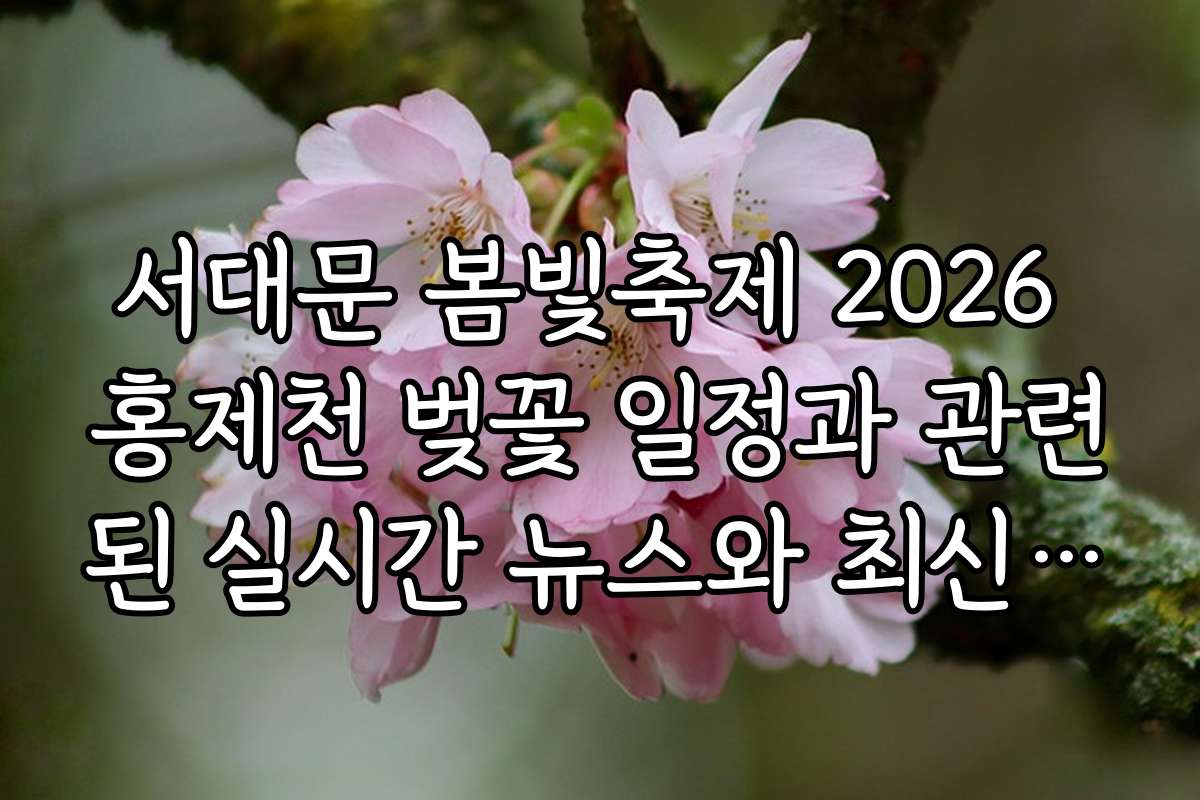 서대문 봄빛축제 2026 홍제천 벚꽃 일정과 관련된 실시간 뉴스와 최신 정보