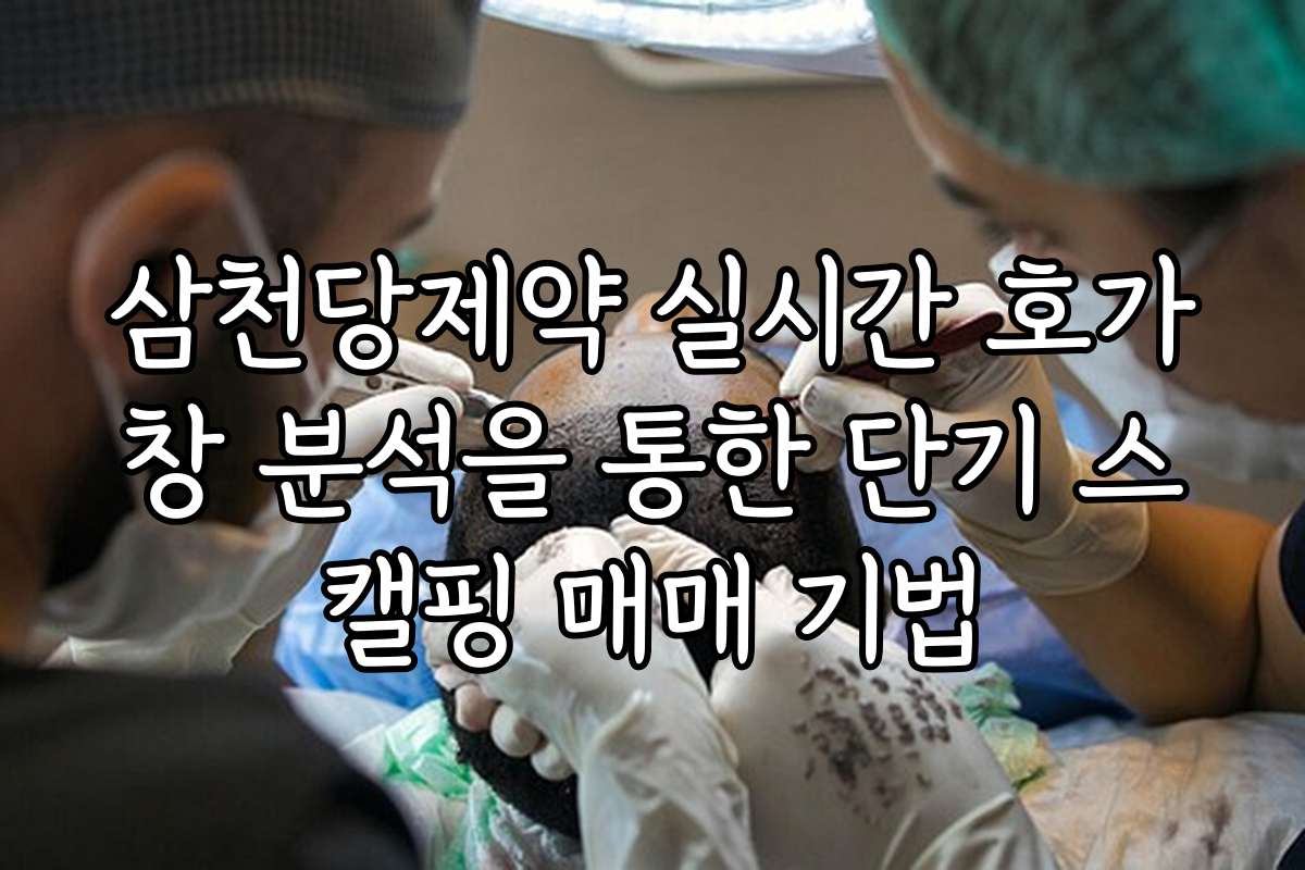삼천당제약 실시간 호가창 분석을 통한 단기 스캘핑 매매 기법