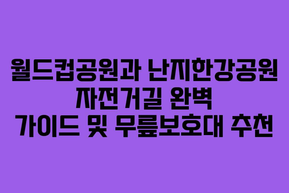 월드컵공원과 난지한강공원 자전거길 완벽 가이드 및 무릎보호대 추천