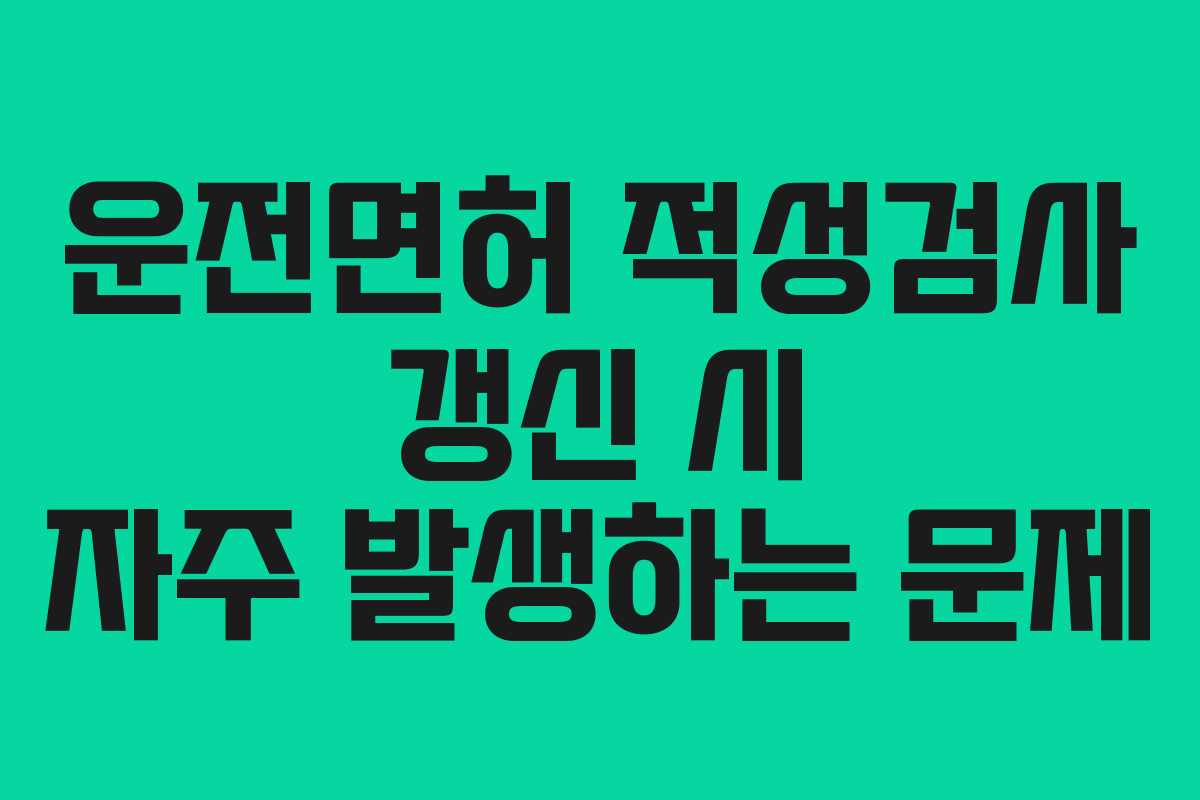 운전면허 적성검사 갱신 시 자주 발생하는 문제