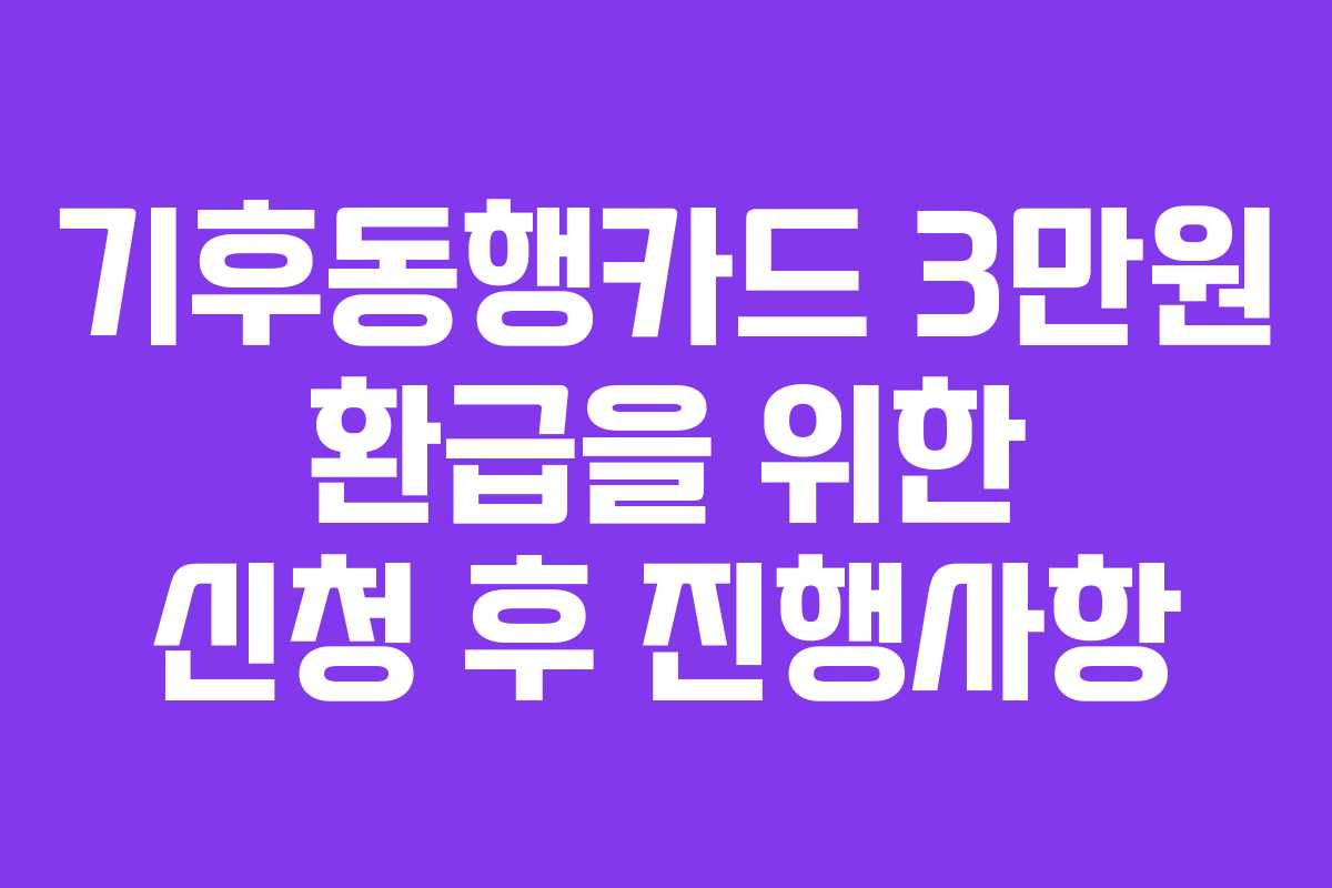 기후동행카드 3만원 환급을 위한 신청 후 진행사항