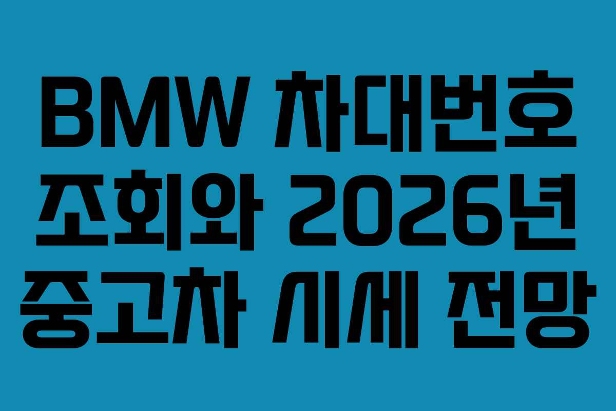 BMW-차대번호-조회와-2026년-중고차-시세-전망