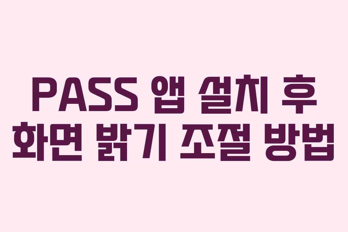 PASS-앱-설치-후-화면-밝기-조절-방법