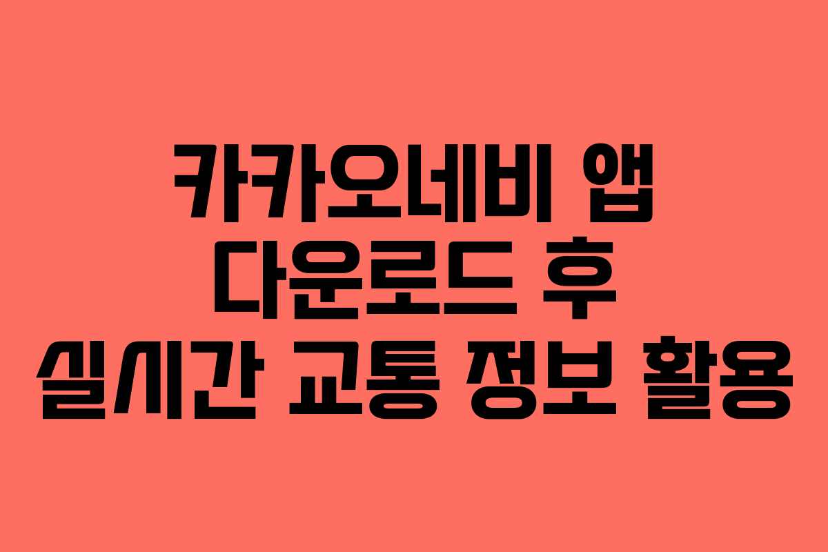 카카오네비-앱-다운로드-후-실시간-교통-정보-활용