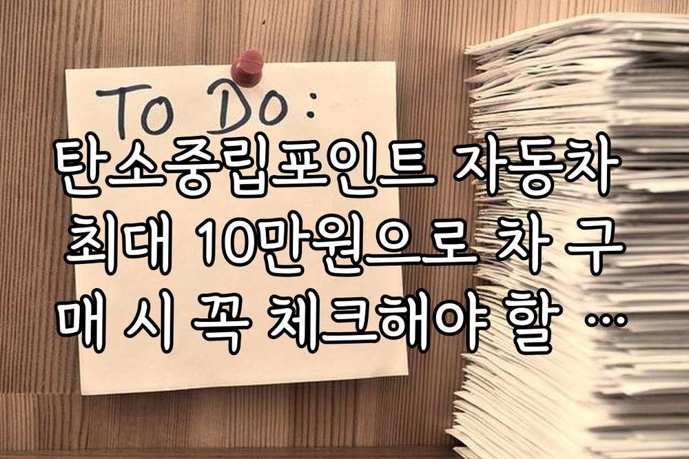 탄소중립포인트 자동차 최대 10만원으로 차 구매 시 꼭 체크해야 할 체크리스트
