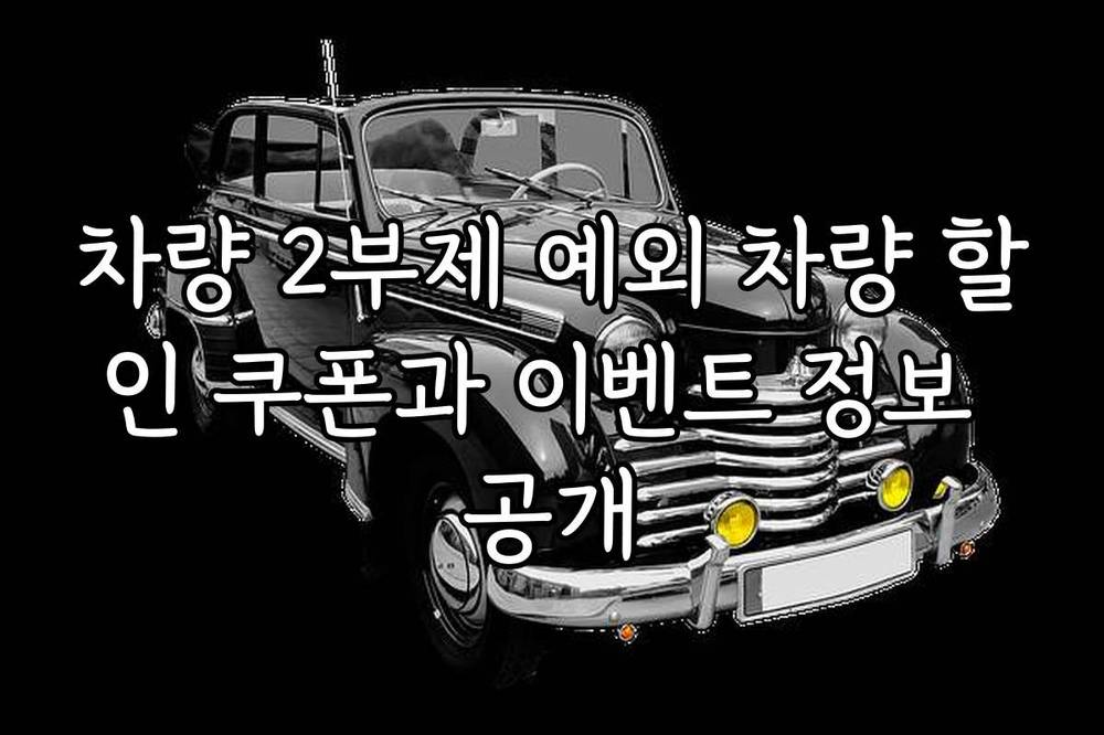 차량 2부제 예외 차량 할인 쿠폰과 이벤트 정보 공개