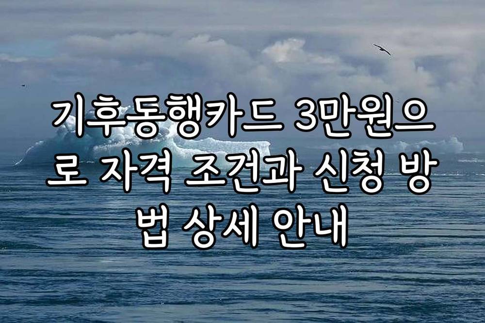 기후동행카드 3만원으로 자격 조건과 신청 방법 상세 안내