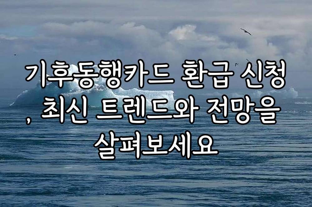 기후동행카드 환급 신청, 최신 트렌드와 전망을 살펴보세요