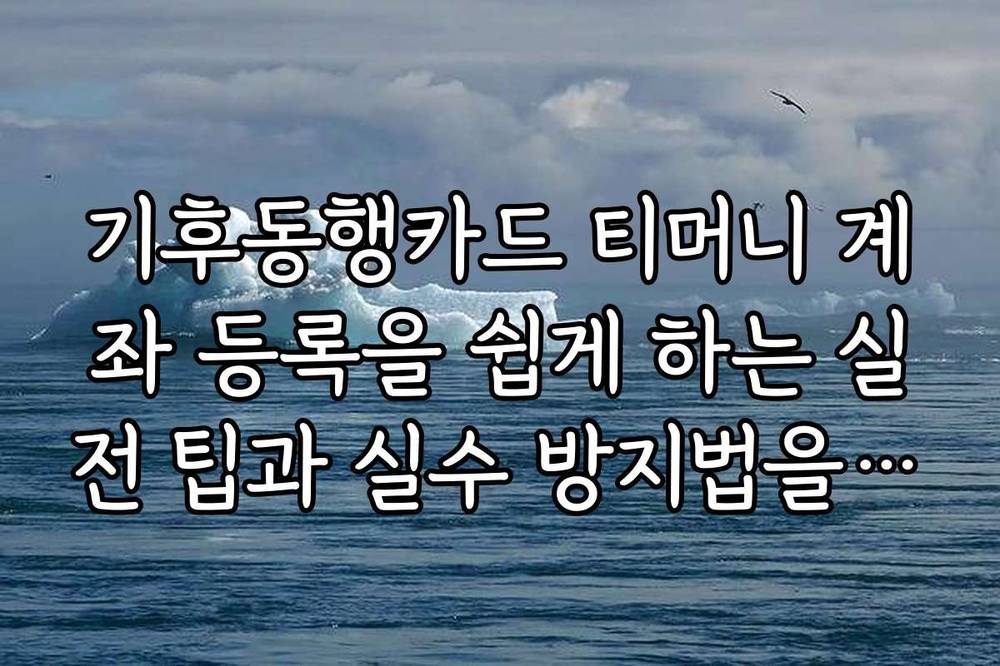 기후동행카드 티머니 계좌 등록을 쉽게 하는 실전 팁과 실수 방지법을 소개합니다