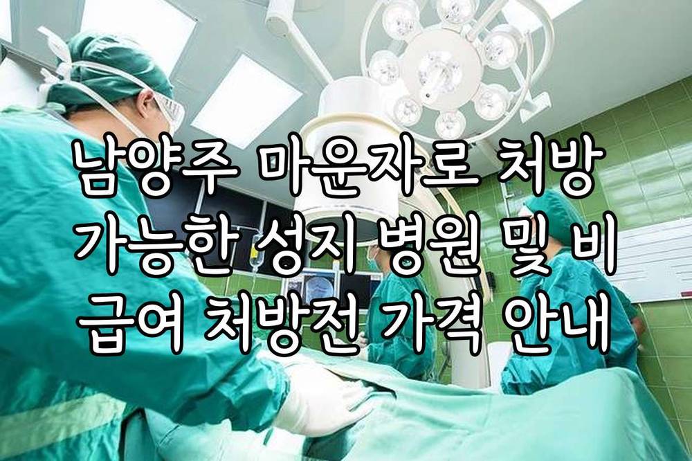 남양주 마운자로 처방 가능한 성지 병원 및 비급여 처방전 가격 안내