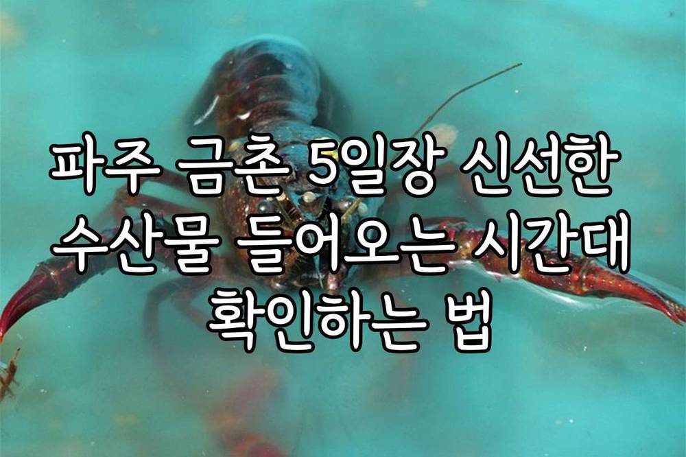 파주 금촌 5일장 신선한 수산물 들어오는 시간대 확인하는 법