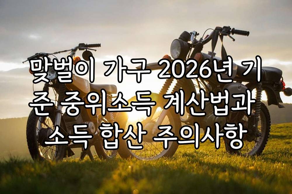 맞벌이 가구 2026년 기준 중위소득 계산법과 소득 합산 주의사항