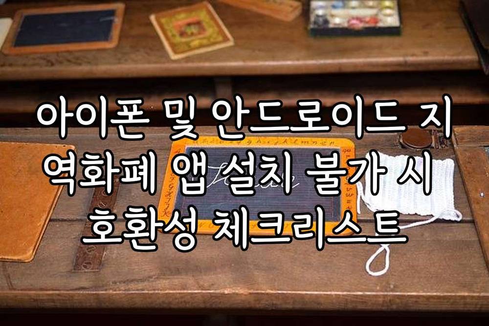 아이폰 및 안드로이드 지역화폐 앱 설치 불가 시 호환성 체크리스트