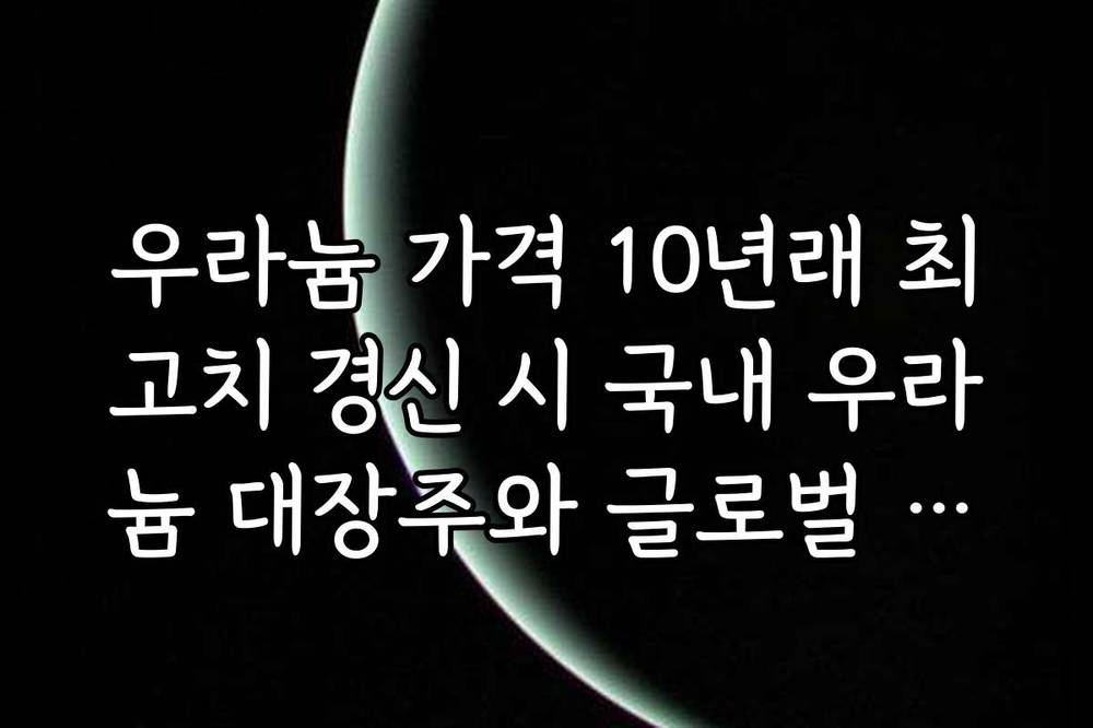 우라늄 가격 10년래 최고치 경신 시 국내 우라늄 대장주와 글로벌 우라늄 ETF 분석