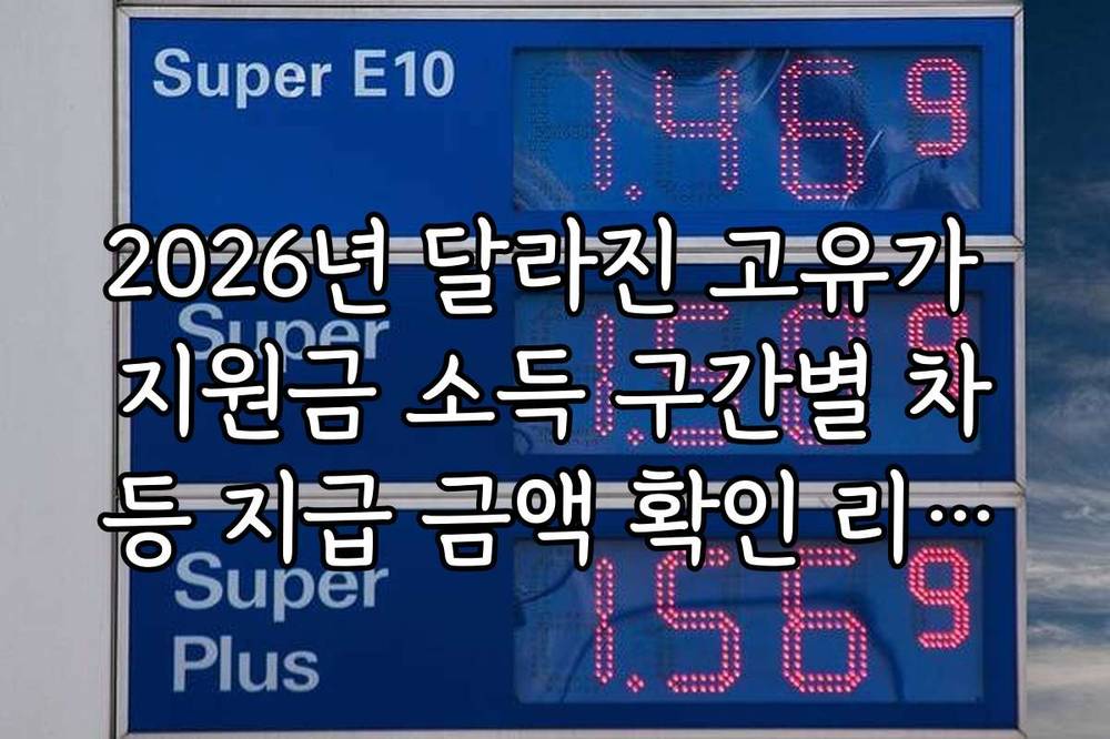2026년 달라진 고유가 지원금 소득 구간별 차등 지급 금액 확인 리스트
