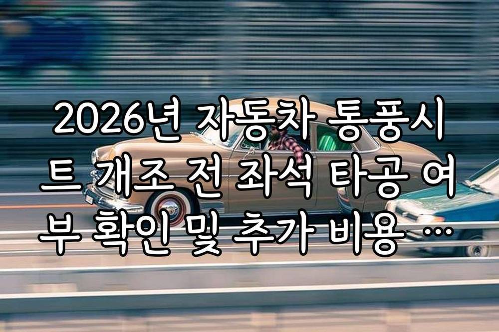 2026년 자동차 통풍시트 개조 전 좌석 타공 여부 확인 및 추가 비용 안내
