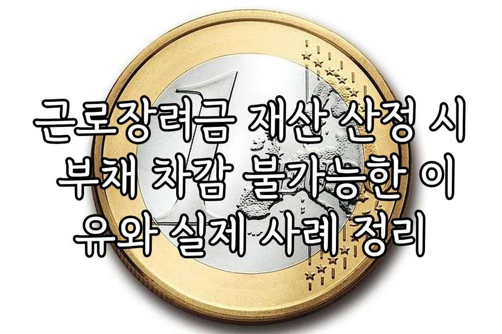 근로장려금 재산 산정 시 부채 차감 불가능한 이유와 실제 사례 정리