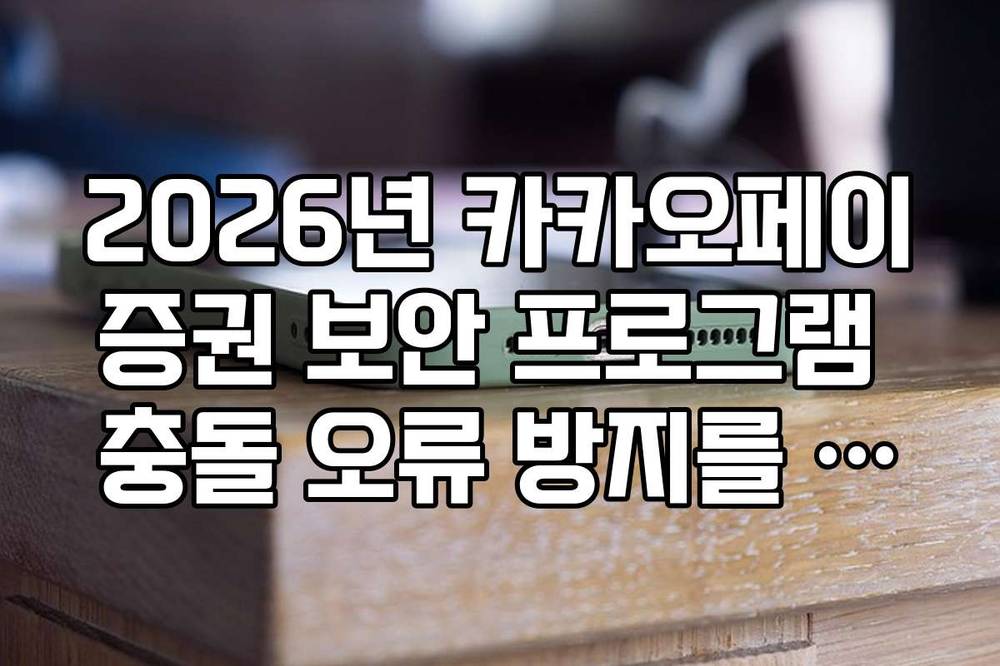 2026년 카카오페이증권 보안 프로그램 충돌 오류 방지를 위한 스마트폰 설정