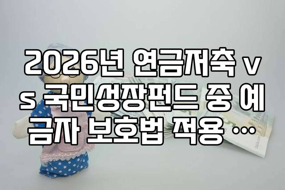 2026년 연금저축 vs 국민성장펀드 중 예금자 보호법 적용 여부 확인 가이드