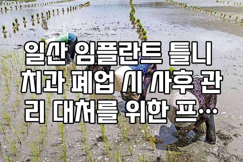 일산 임플란트 틀니 치과 폐업 시 사후 관리 대처를 위한 프랜차이즈 확인