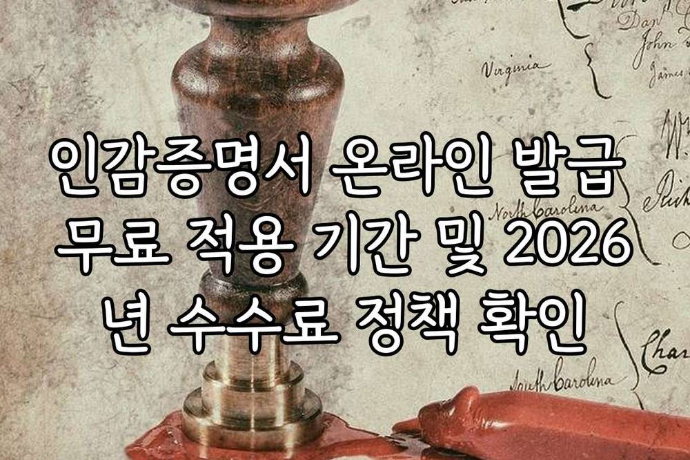 인감증명서 온라인 발급 무료 적용 기간 및 2026년 수수료 정책 확인