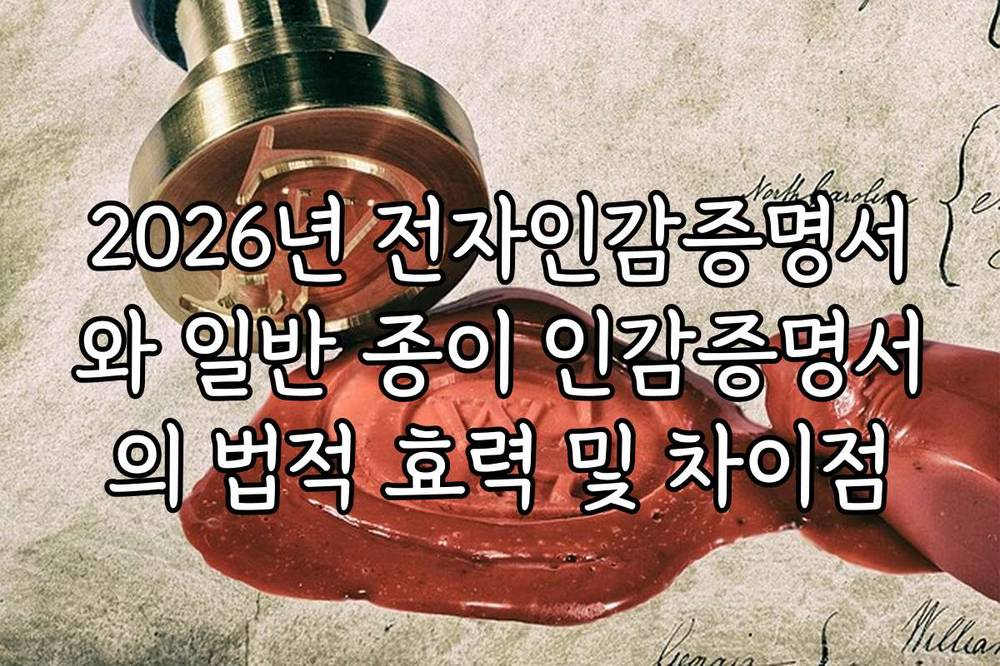 2026년 전자인감증명서와 일반 종이 인감증명서의 법적 효력 및 차이점