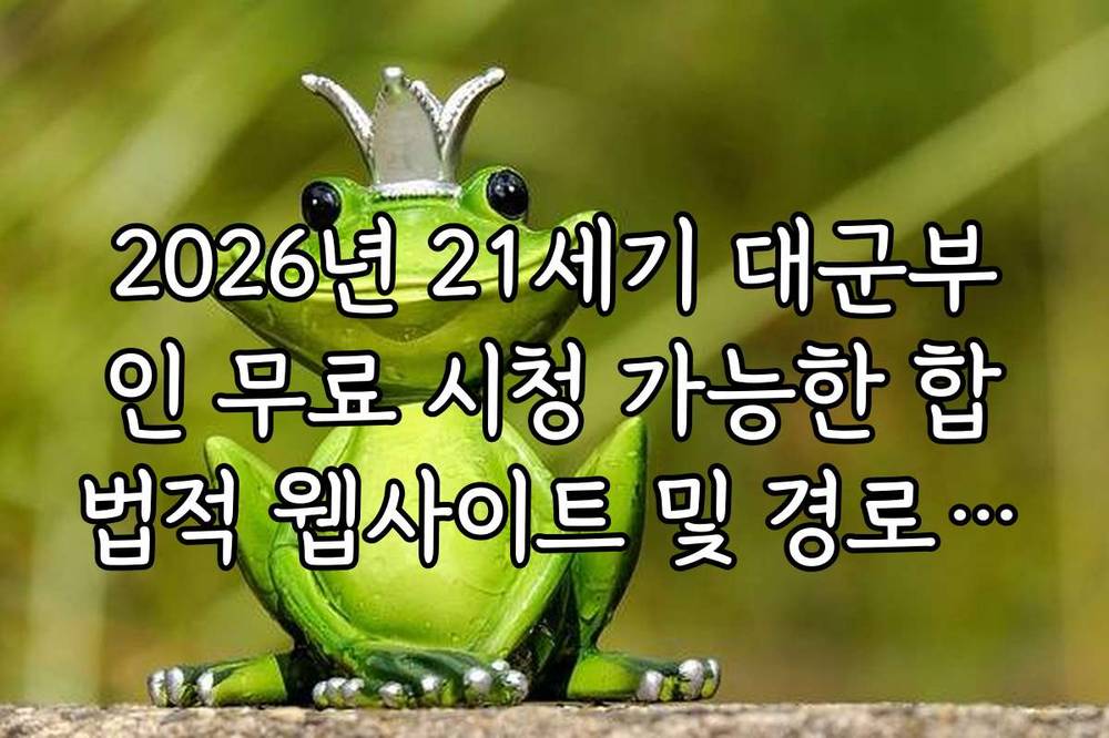 2026년 21세기 대군부인 무료 시청 가능한 합법적 웹사이트 및 경로 정리