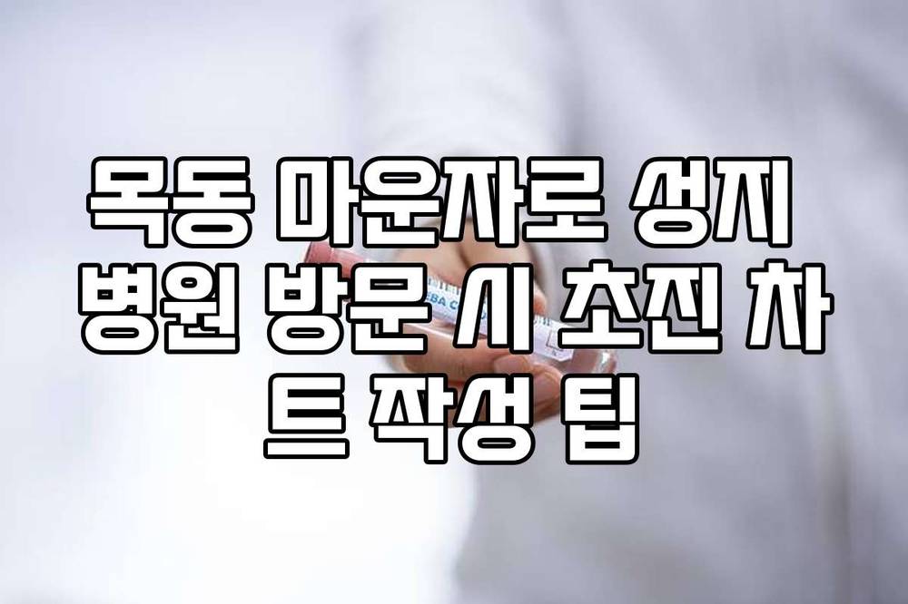 목동 마운자로 성지 병원 방문 시 초진 차트 작성 팁