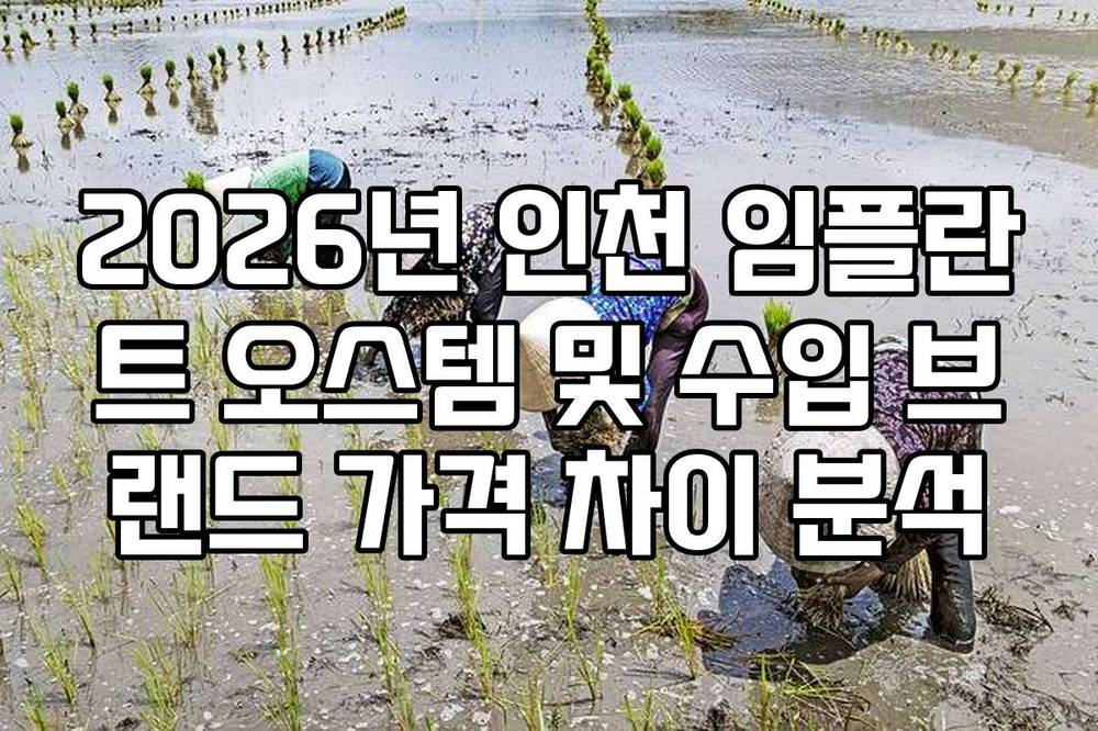 2026년 인천 임플란트 오스템 및 수입 브랜드 가격 차이 분석