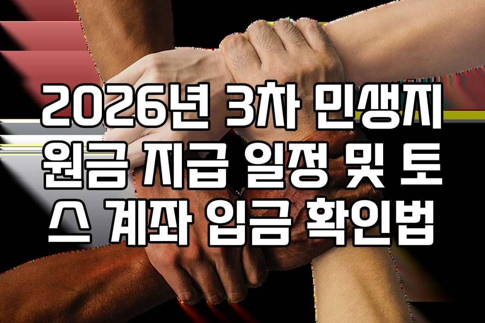2026년 3차 민생지원금 지급 일정 및 토스 계좌 입금 확인법
