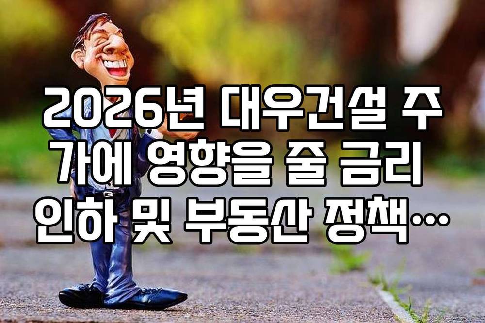 2026년 대우건설 주가에 영향을 줄 금리 인하 및 부동산 정책 변화