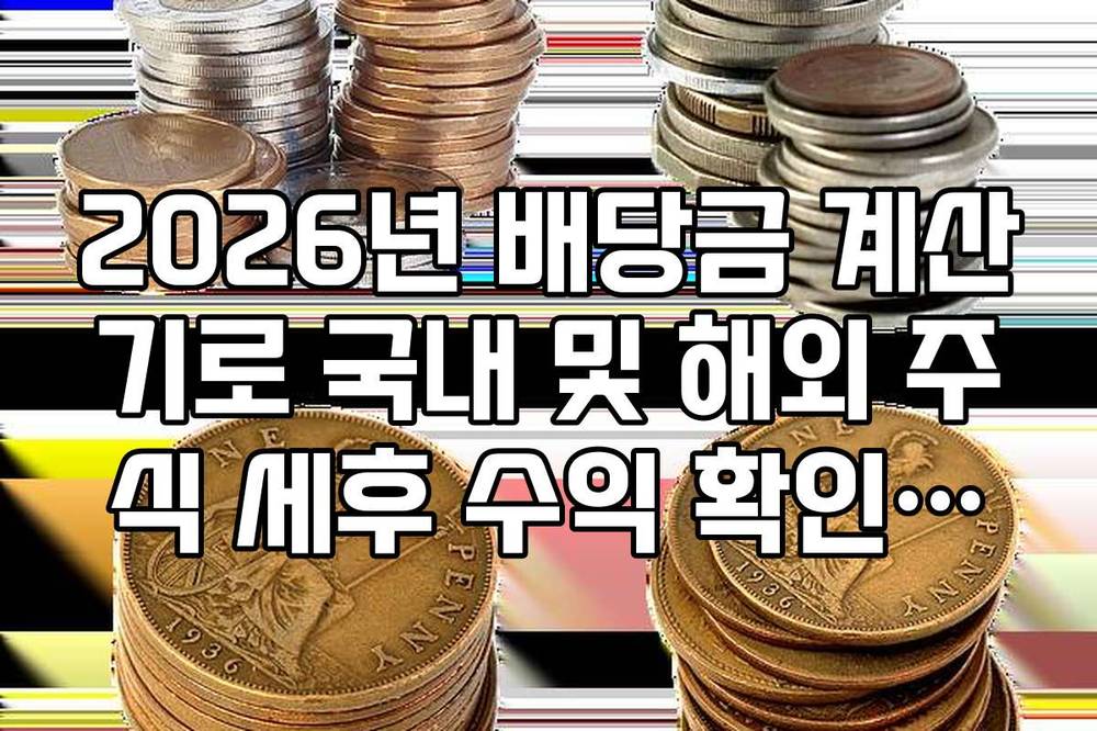 2026년 배당금 계산기로 국내 및 해외 주식 세후 수익 확인하는 법