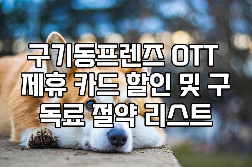 구기동프렌즈 OTT 제휴 카드 할인 및 구독료 절약 리스트