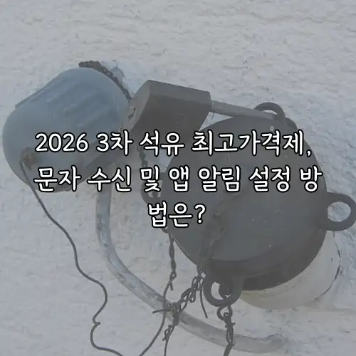 2026 3차 석유 최고가격제, 문자 수신 및 앱 알림 설정 방법은?