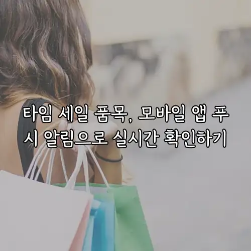 타임 세일 품목, 모바일 앱 푸시 알림으로 실시간 확인하기