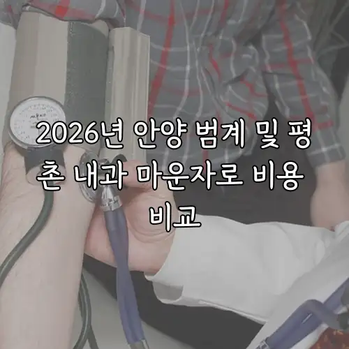 2026년 안양 범계 및 평촌 내과 마운자로 비용 비교
