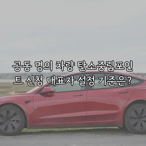 공동 명의 차량 탄소중립포인트 신청 대표자 설정 기준은?