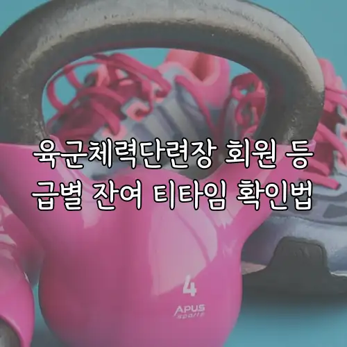 육군체력단련장 회원 등급별 잔여 티타임 확인법