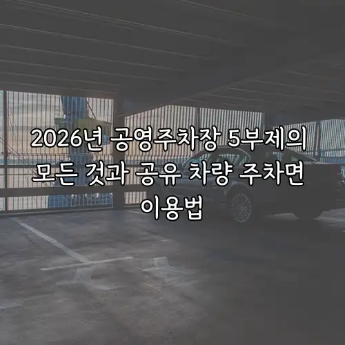 2026년 공영주차장 5부제의 모든 것과 공유 차량 주차면 이용법