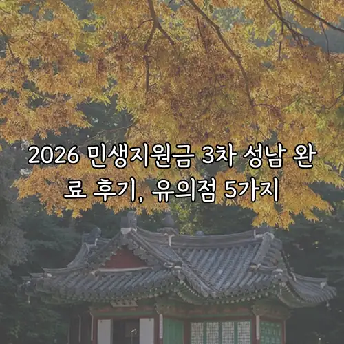 2026 민생지원금 3차 성남 완료 후기, 유의점 5가지